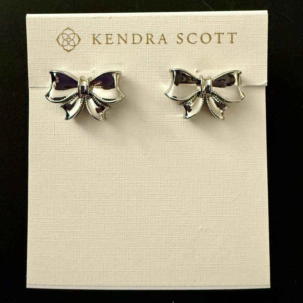 Kendra Scott Silver Bow Stud Earrings - NWT